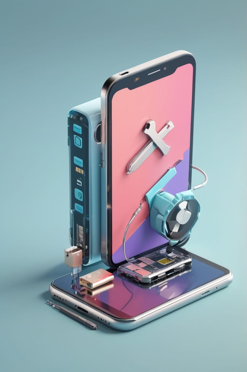 3d ikona of a smartfon with dla Serwis