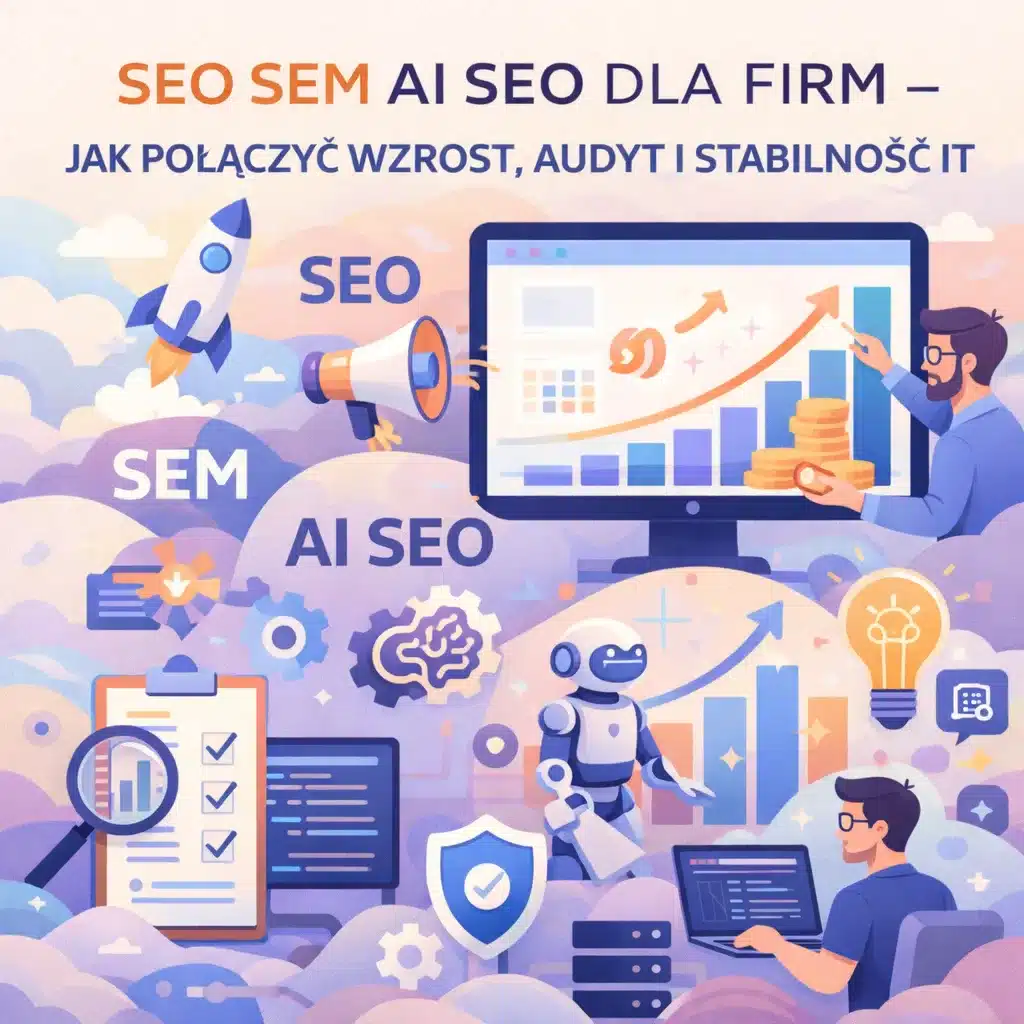 SEO SEM AI SEO dla firm - jak połączyć wzrost, audyt i stabilność IT