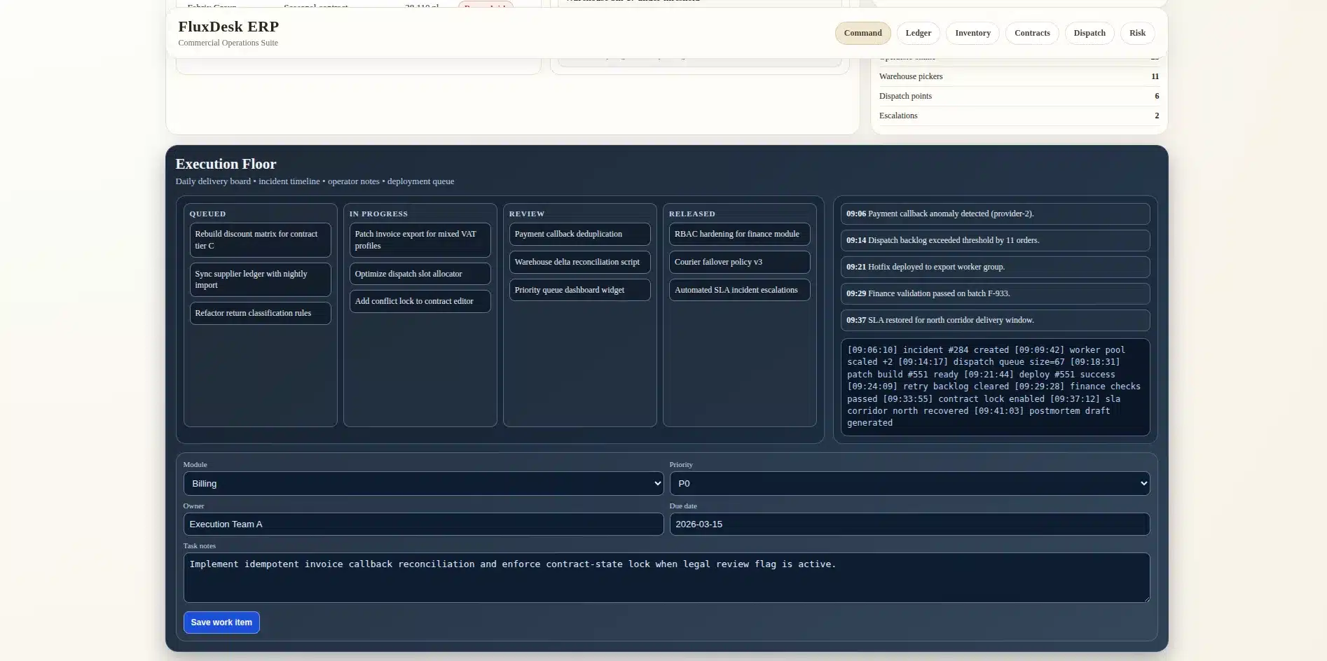 TradeFlow B2B - workflow delivery i planowanie rozwoju platformy